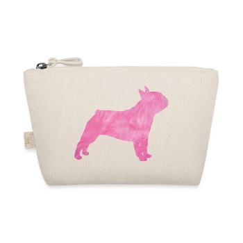 Pug Fluffy Fur Dog Pink Master Mistress - Organic Pouch - nature - Front