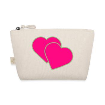 Two hearts - Organic Pouch - nature - Front