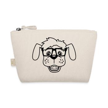 Hund Nerd Hornbrille Geek Zahnspange Schlau Lustig - Bio-Täschchen - Natur - Vorne