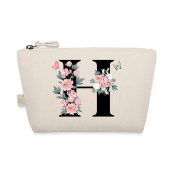 Letter h pink flowers - Organic Pouch - nature - Front