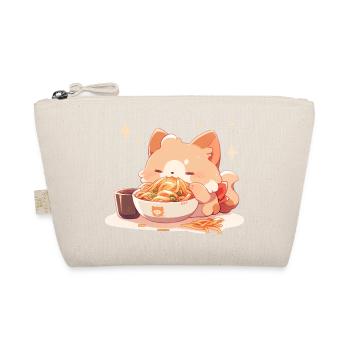Cat kitten Funny spaghetti eating fat humor - Organic Pouch - nature - Front