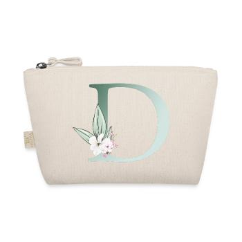 D Monogramm, Floral, personalisierbar - Bio-Täschchen - Natur - Vorne