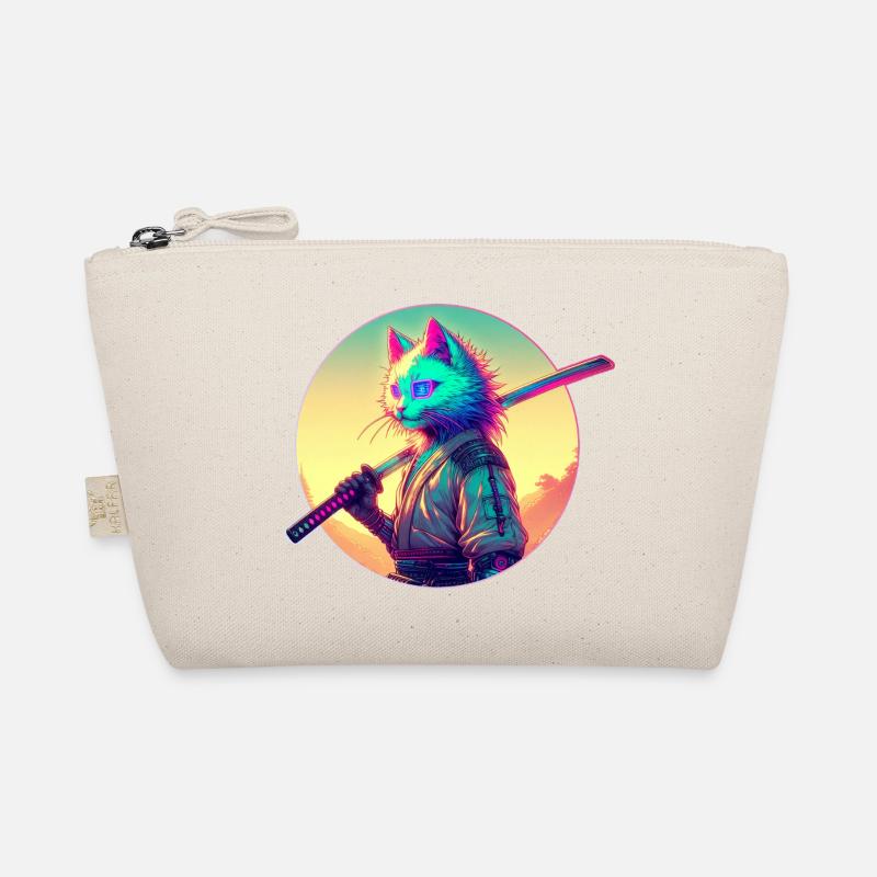 Cyberpunk Cat Samurai Anime Organic Pouch