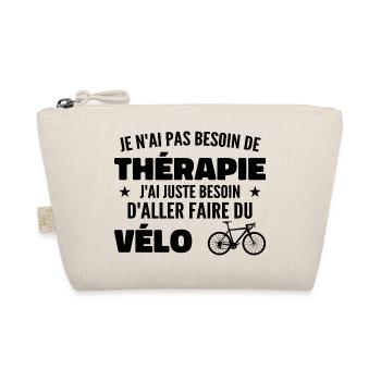 Therapy Cycling Gift Humor Cyclists - Organic Pouch - nature - Front