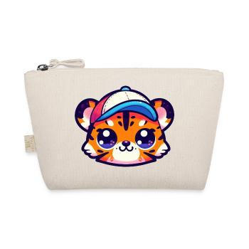 Tête de bébé Tigre avec casquette - Trousse biologique - nature - Devant