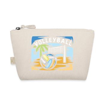 Volleyball illustration with beach volleyball palm tree - Organic Pouch - nature - Front