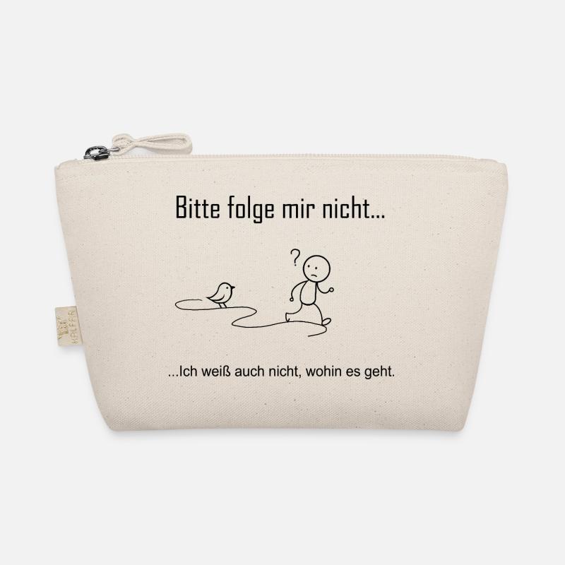 Lustiges Strichmännchen Shirt – Bitte nicht folgen - Bio-Täschchen - Natur