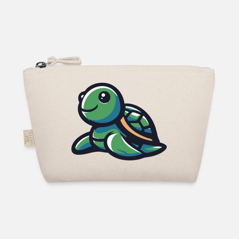 Cute Smiling Turtle Organic Pouch