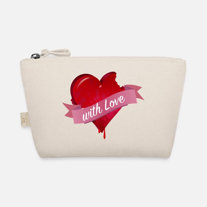 coeur mordu avec bannière rose Trousse biologique