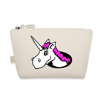 Unicorn Floor Hole Funny Smile Comic Cartoon - Organic Pouch - nature - Front