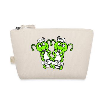 2 caterpillars baby rattle diaper pacifier child born - Organic Pouch - nature - Front