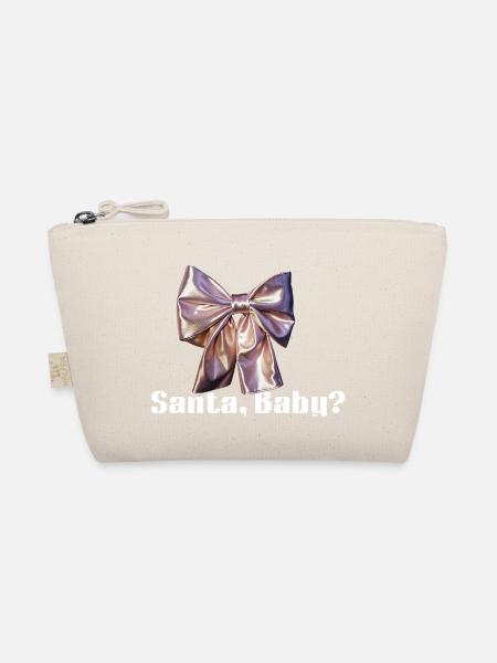Elegante metallic Satin Schleife - Bio-Täschchen - Natur