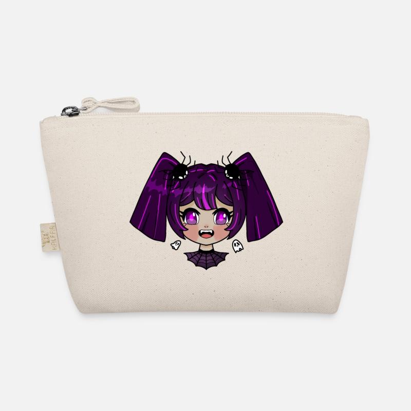 Chibi Vampir mit lila Zöpfen Bio-Täschchen