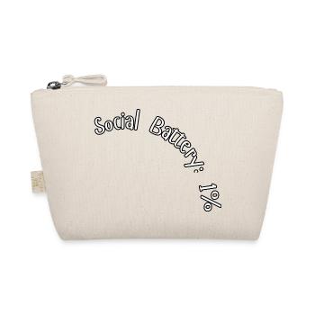 Social Battery 1% – Funny Introvert Design - Organic Pouch - nature - Front
