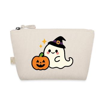 Cute But Spooky – Halloween Kawaii Ghost - Organic Pouch - nature - Front