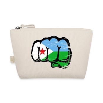 Djibouti Flag Fist - Organic Pouch - nature - Front