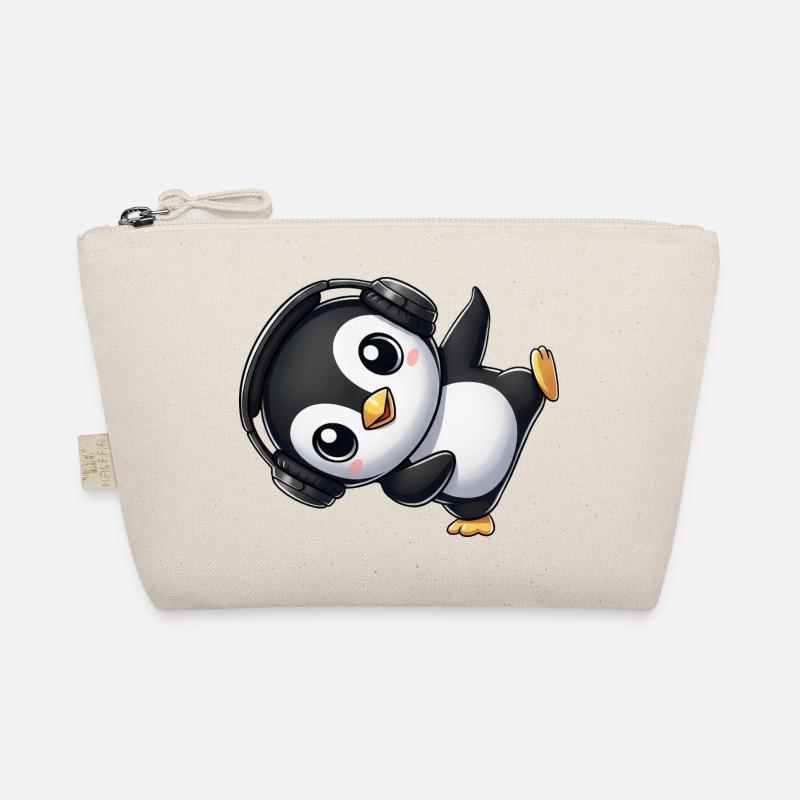 Drôle de pingouin dansant breakdance avec des écouteurs Trousse biologique