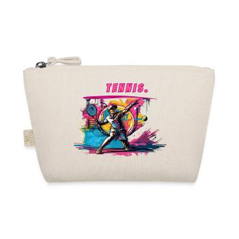 Tennis Neon Vintage Print Tennis Player - Organic Pouch - nature - Front