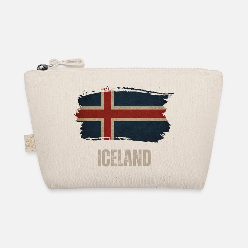 Drapeau de l’Islande, vintage Islande Trousse biologique