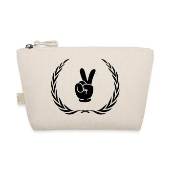 Peace Hand Comic Wreath - Organic Pouch - nature - Front