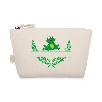 Frosch-Lorbeerkranz mit Namensraum - Bio-Täschchen - Natur - Vorne