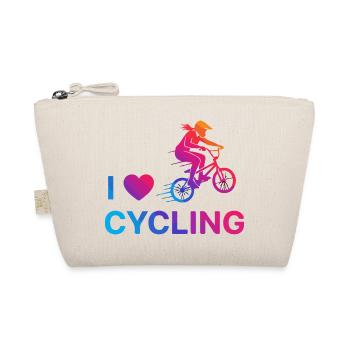 I Love Cycling Heart - Organic Pouch - nature - Front