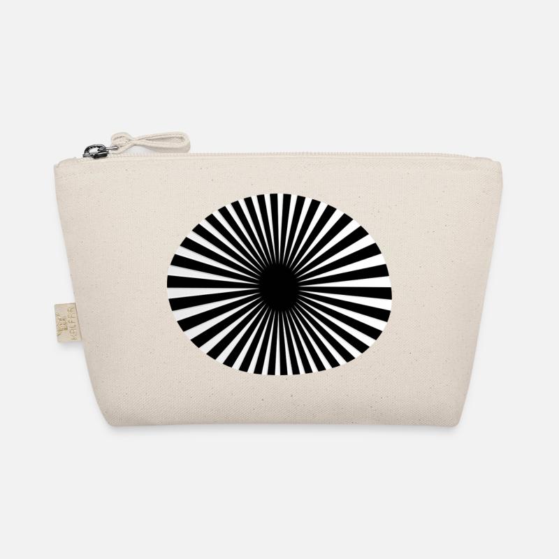 Black and white circular spokes Organic Pouch