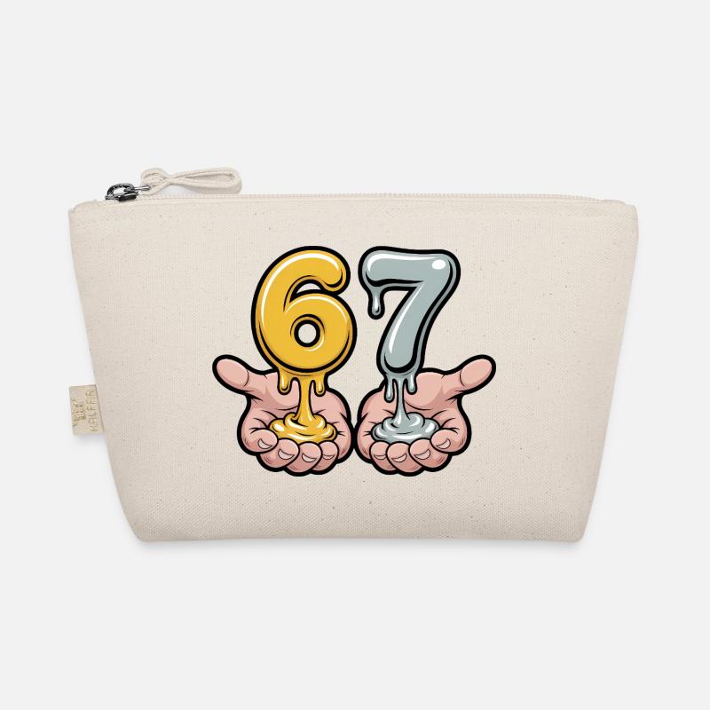 67 - Funny Six Seven T-Shirt - Bio-Täschchen - Natur