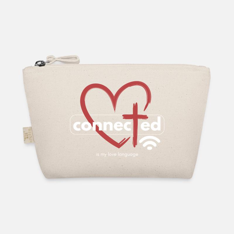 Connected mit Jesus - Herz - Kreuz - Liebe - Bio-Täschchen - Natur