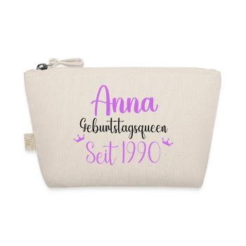 Anna Geburtstagsqueen Seit 1990 Geschenk Design - Bio-Täschchen - Natur - Vorne