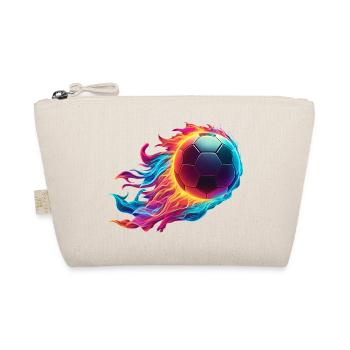 Feuriger Fußball - Soccer Ball Fire - Bio-Täschchen - Natur - Vorne