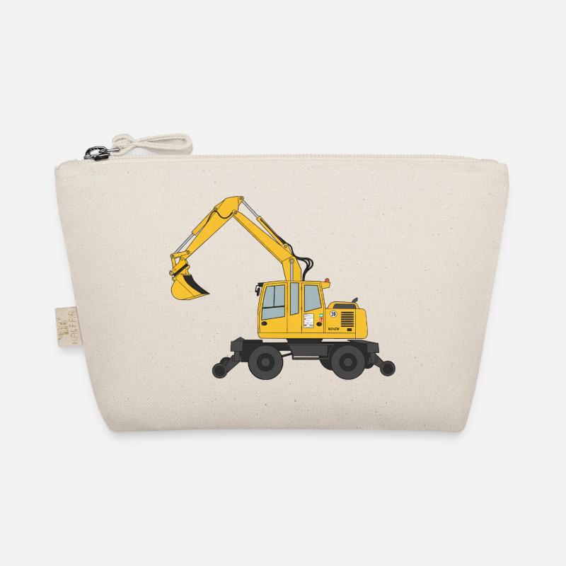 Zweiwegebagger Bagger Gleisbau - Bio-Täschchen - Natur