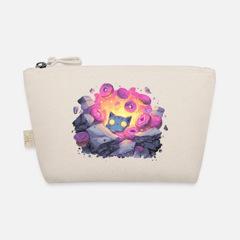 Cat Crystal Donut Grotto in Neon Light Organic Pouch