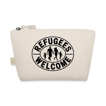 Flüchtlingsbegrüßung – Antifaschistische Merch - Bio-Täschchen - Natur - Vorne