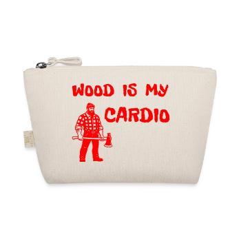 Holz ist mein Cardio – Design der Holzfäller-Axt - Bio-Täschchen - Natur - Vorne