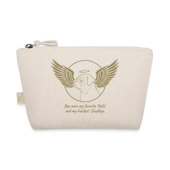 Pug Dog Cloud Angel Wings Farewell Mourning - Organic Pouch - nature - Front