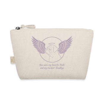 Pug Dog Cloud Angel Wings Farewell Mourning - Organic Pouch - nature - Front