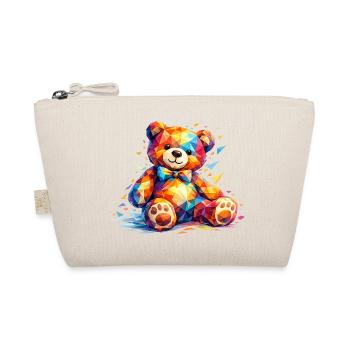 Colorful Geometric Bear - Organic Pouch - nature - Front