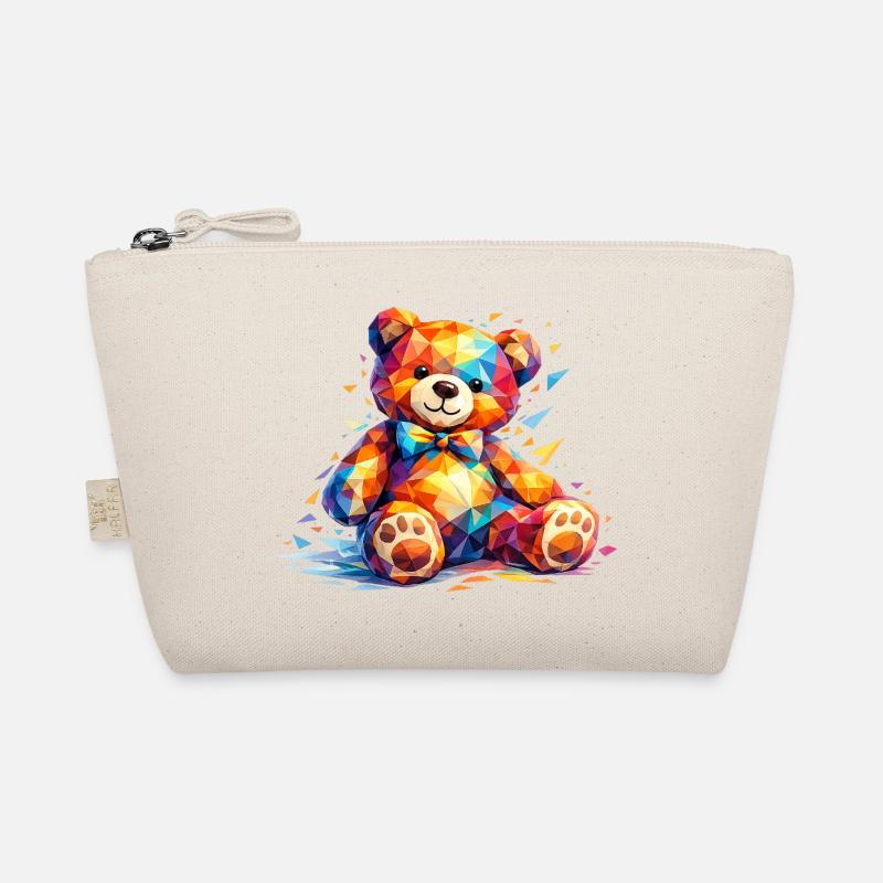 Colorful Geometric Bear Organic Pouch