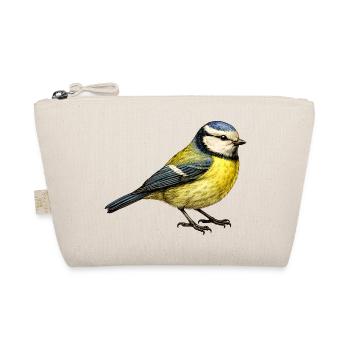 Blue Illustration – Little Bird Nature Motif - Organic Pouch - nature - Front