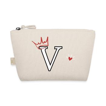 Lettre v couronne cœur - Trousse biologique - nature - Devant