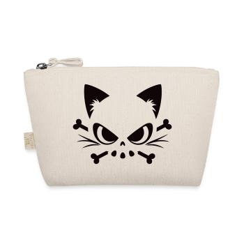 Crâne de chat | Motif minimaliste de Skull & Bones - Trousse biologique - nature - Devant
