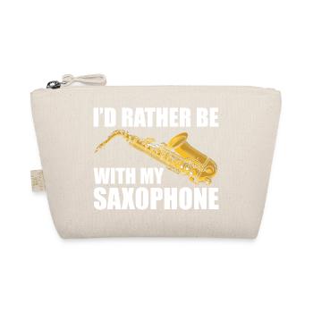 I'd rather be with my Saxophon Saxophonspieler - Bio-Täschchen - Natur - Vorne