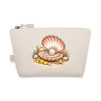 Pearl Shell with Treasure Illustration - Organic Pouch - nature - Front