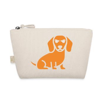 Dackel Hund Flat Design - Bio-Täschchen - Natur - Vorne
