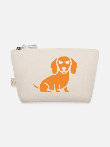Dachshund Dog Flat Design - Organic Pouch - nature - Front