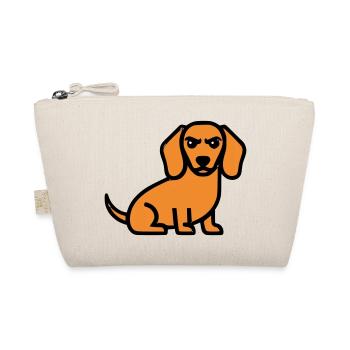 Dachshund Dog Brown Comic - Organic Pouch - nature - Front