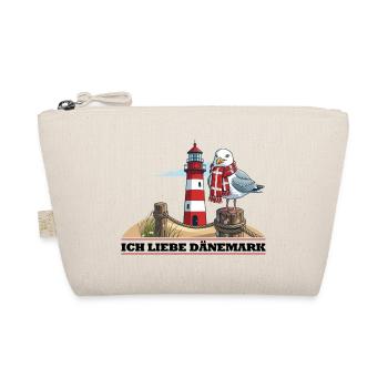 Leuchtturm Möwe mit Schal - Bio-Täschchen - Natur - Vorne