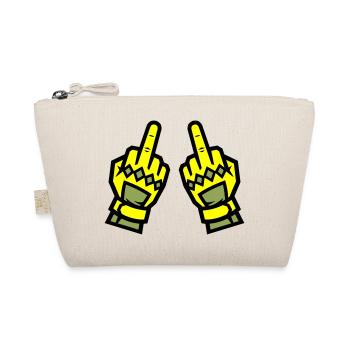 Zwei Mittelfinger Handschuhe Gelb Symbol - Bio-Täschchen - Natur - Vorne