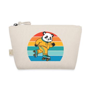 Retro Panda sur des patins à roulettes - Trousse biologique - nature - Devant